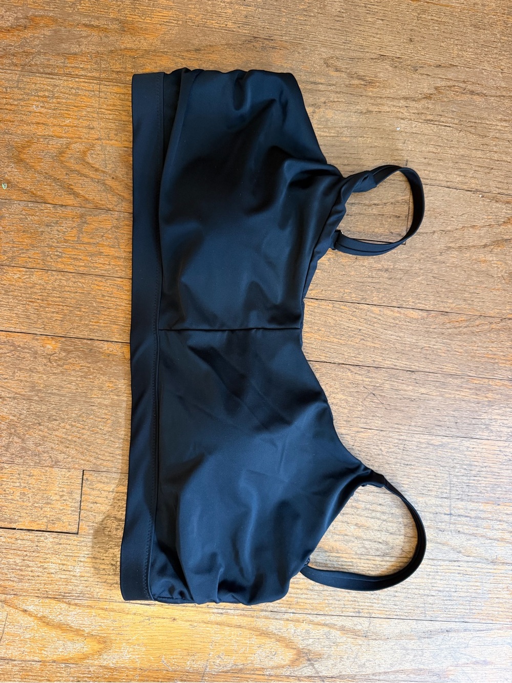 Classic Black Womenโs Swim Bralette - Supportive Minimal Top